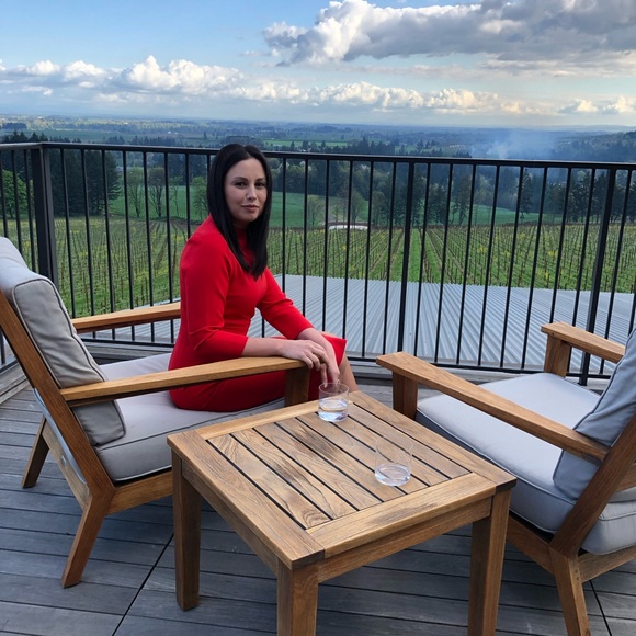 Red Midi Dress from Zara, 3/4 sleeves, slit on the front - size M - Picture 2 of 6